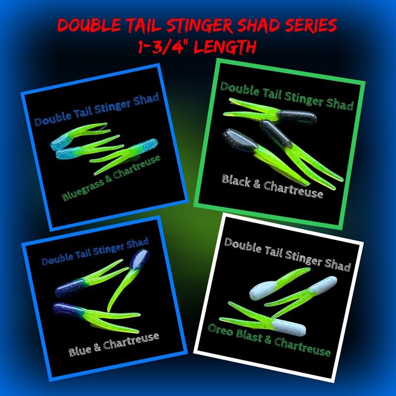 Double Tail Stinger Shad 1-3/4” Ten Per Pack - Colour: