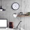 Chedin Round Quartz Wall Clock without Ticking, Weatherproof with Thermometer