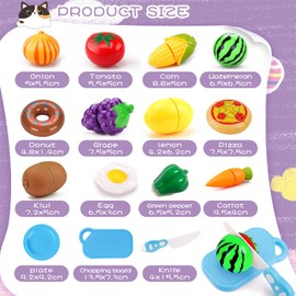 MULEVIP Children's Kitchen Accessories 32 Pieces Play Kitchen Accessories, Cookware Stainless Steel Pan Set Apron and Chef Hat for Vegetables Pretend Toy Role Play Kitchen Outdoor Girls and Boys