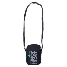 JACK & JONES Men's Jacashford Mesh Crossbody Shoulder Bag, Navy blazer/detail: island green
