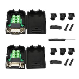 CERRXIAN DB9 Adapter RS-232 Serial Interface DB9 Male and DB9 Female Connector (1 Pair) (Black Nut Plug)