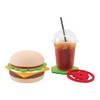 Gourmet Burger Coaster Set - 5 Wool Felt Funny Coasters,