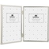 YiPinYin 5x7'' Hinged Double Simply Silver Metal Picture Frames, Elegant