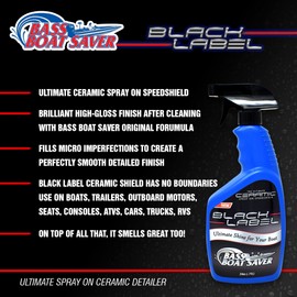 Black Label Ceramic Speedshield - Ultimate Brilliant Ceramic Marine Shine Spray - Ceramic Detailer Spray with Micro Repair Technology