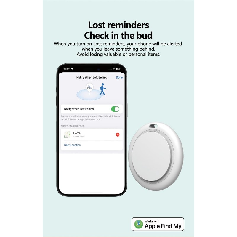Smart Global Locator Compatible with Apple Find My, Pearl White,