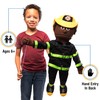 Fireman, Black Male, Full Body, Ventriloquist Style Puppet, 65cm