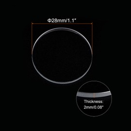 HARFINGTON 2pcs Watch Clear Crystal Lens Glass 28mm Dia. 2mm Thick Round Flat Mineral High Transmittance Watch Glass Replacement Part for Watchmaker Repair
