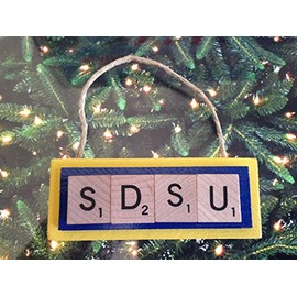 SDSU South Dakota State University Jackrabbits Christmas Ornament Scrabble Tiles