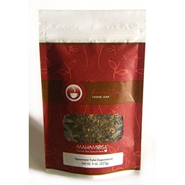 Mahamosa Spearmint Tulsi Experiment Herbal Tea 8 oz, Herbal Herb Tea Blend Loose Leaf (Looseleaf) (with tulsi (holy basil) spearmint, rose hips, lemon myrtle, linden blossoms, berry flavor, tea)