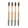 Healvian 4pcs Biodegradable Bamboo Toothbrushes Soft Bristles Ergonomic Handle for