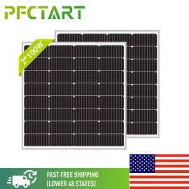 PFCTART 12V Solar Panel 100W 200W 400W  Mono Off-Grid Charge for RV Marine Home - 2x100W