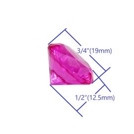 Fuchsia Acrylic Diamond Vase Fillers 1 Pound - 240 pcs 3/4" Wedding Party Event Banquet Birthday Decoration Crystals Gem Table Scatters (Fuchsia, 240 pcs)