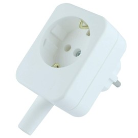 Xenterio Protective Contact Adapter Plug with Cable Junction for Additional Consumers, 16 A/230 V~, Colour: White