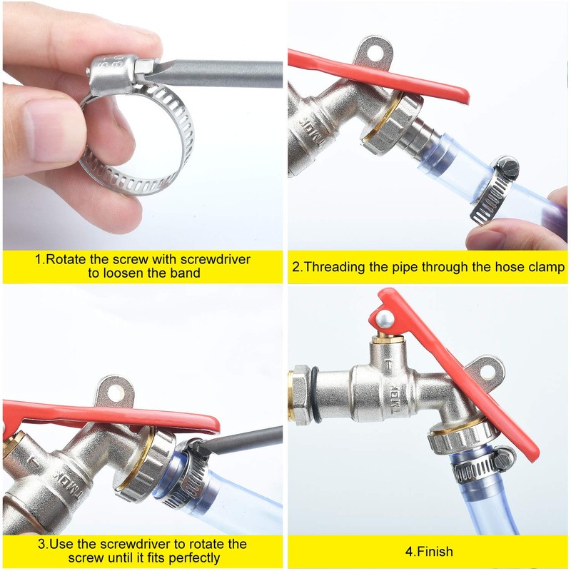 Drado 10 Pack Hose Clips Set Adjustable Jubilee Hose Clips