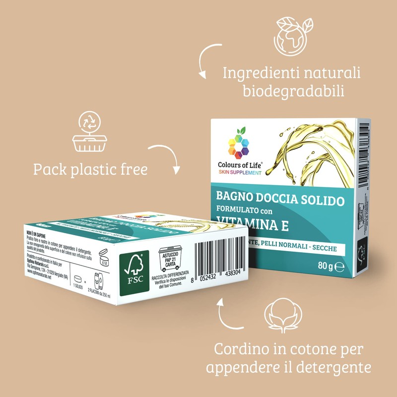 Colours of Life Skin Supplement - Solid Bodywash Vitamin E,