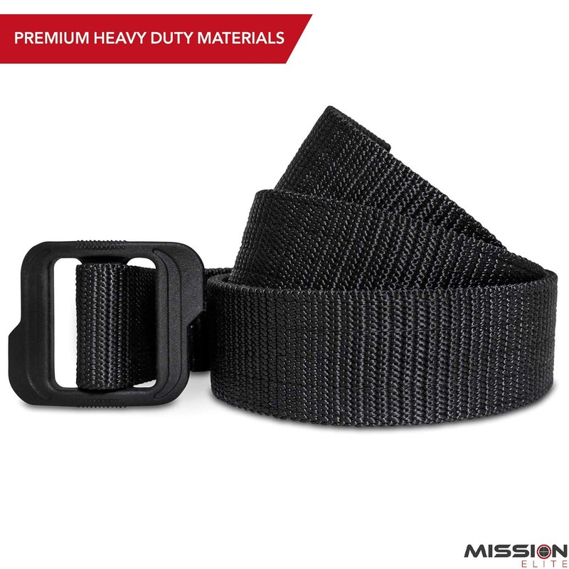 MISSION ELITE Heavy Duty Military Tactical Belt - 2-Ply Nylon