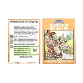 Hummingbird & Butterfly Wildflower Seed Mix - 5 g Packet - Wild Flower Seed Mixture: Alyssum, Lemon Mint, Foxglove, More