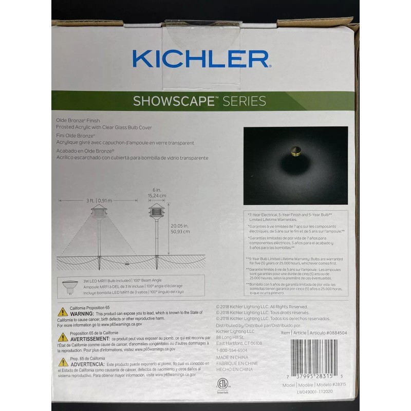Kichler 28315 Showcase Series 12 Volt LED Path Light Olde
