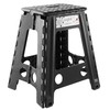 Casafield 18" Folding Step Stool with Handle, Black - Portable