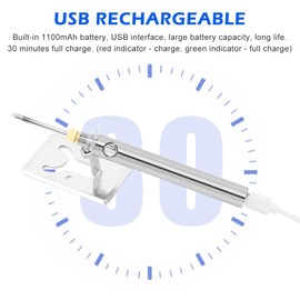 Cordless Soldering Iron Kit 1100mah 5V 15W USB Rechargeable Portable Soldering Iron with Adjustable Temperature and Stable Temp Control,for Jewelry, Electronic, Household, DIY