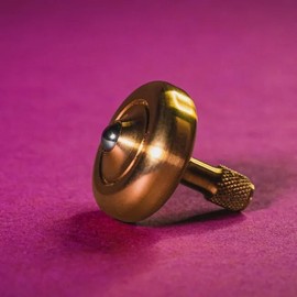 Lambda Precision Spinning Tops by Prometheus Lights - Solid Brass with Stainless Steel Contact Point, Adult Collectible Desk Fidget Kinetic Toy, 14+