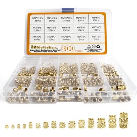 FullFun M2 M3 M4 M5 M6 (300pcs) Brass Threaded Inserts, Heat Set Insert, Metric Female Knurled Embedment Nuts for Plastic and 3D Printing Injection Molding Assortment Kit