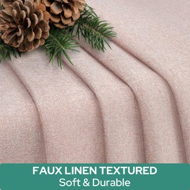 HOMEIDEAS 100% Linen Blackout French Door Curtains, Privacy Door Window Curtains, 26 X 68 Inch Room Darkening Blinds, Thermal Insulated Shades for Bedroom, 1 Panel, Blush Pink