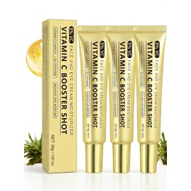Vitamin C Booster Shot Serum, Vitamin C Wrinkle Glowing Essence Cream, Brightening, Moisturizing Glow Toner, Improves Skin Tone & Smoothness (3PC)