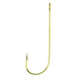 Eagle Claw 202EL-8 Light Aberdeen Wire Non-Offset Hook, Gold Finish, 1X