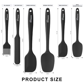 NileHome Silicone Spatula Set 6 Pieces Food Grade Kitchen Utensils with Silicone Brush Heat Resistant BPA-free Rubber Spatula for Scraping, Baking, Cooking, Mixing