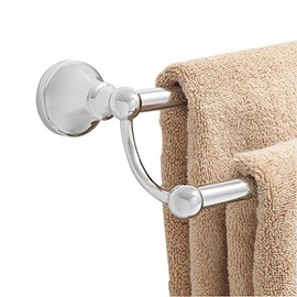 SH Naiture 24" Brass Wall Mounted Bathroom Double Towel Bar Storage Organizer Hanger, Chrome Finish