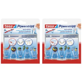 tesa Powerstrips Deco Hooks Removable for Light Items 2 Packs
