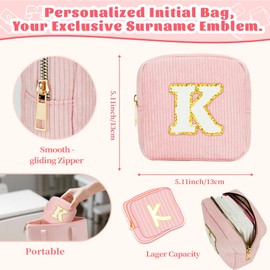 Essential First Period Kit for Girls 9-12 with Custom Initial Bag-Letter K, Period Bags,Tracker and More for Tweens Girls