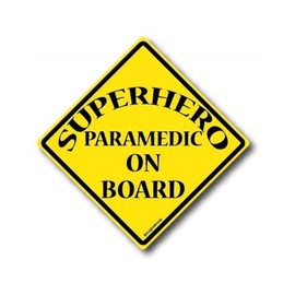 Magnet Me Up Superhero Paramedic On Board Magnet Decal, 5x5 Inches, Heavy Duty Automotive Magnet for Car Truck SUV, Any Magnetic Surface, Express Gratitude to Emergency Responders, Crafted in USA