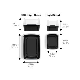 IRIS IRIS USA XX-Large Cat Litter Box, Open Top Extra Large Litter Box for Big Cats and Multi-Cat Households, High Sided Scatter Shield, Easy to Clean, Black