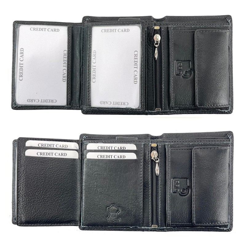 BUFFALO HILL L&B Collection 2340 Real Leather Men's Wallet, Portrait