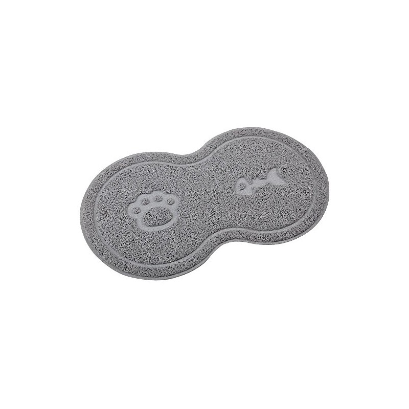 8-Shaped Small Cat Litter Box Debris Catcher Mat,18x10 Inches (Gray)