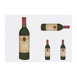 Azeeda 4 x 'Weinflasche' Temporäre Tattoos - Wasserfest, Hautfreundlich & Ungiftig · Transfers in Verschiedenen Größen (TO00073212)