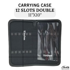 IMED SCIENTIFIC All-Purpose Faux Leather Pouch Zipper Case Versatile Molle with Protective Flap and Elastic Straps to Store Organize Sort Wide Variety of Tools, Holds 12 Instruments, 11"x10"