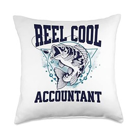 Funny Fishing Reel Cool Accountant Outdoors Throw Pillow