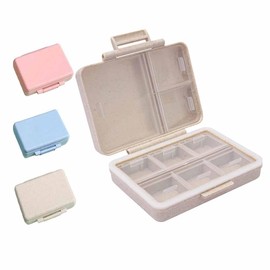 GeorgeX Pastillero Semanal de 7 Días, Pastillero Portátil de Viaje, Caja de Almacenamiento de Medicamentos con Siete Compartimentos para Medicamentos Vitamínicos (beige)