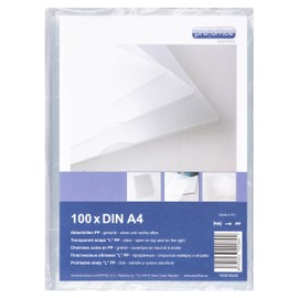 proOffice Pack of 100 A4 Clear PP Plastic Wallets