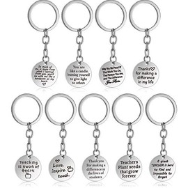 9 Pieces Teacher Appreciation Keychain Gift Set Graduation Teacher's Day Thank You Gift for Teacher ()