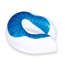 Almohada Cervical de Viaje Memory Foam Ortopédico  Gel Térmico Refrescante  Almohada Cuello Viaje Avión Auto  Antiácaros Hipoalergénica               