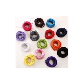 ISABELLA MOON 50Pcs Girls Women 2.5mm Thin School Uniform Endless Hair Elastics Bobbles Hair Ties Bands Ponios Ponytail Holders (Pink)