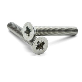 Hippo Hardware M5 (5mm X 60mm) Pozi Countersunk Machine Screws Pozidrive CSK Bolts A2 Stainless Steel (Pack of 10)