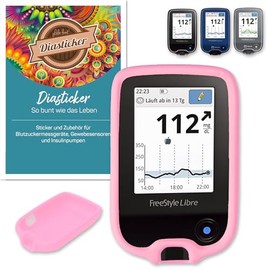 Diasticker® Protective Case for Freestyle Libre Reader 1, 2 & 3, Flexible, Shockproof, Non-Slip, Cover for Freestyle Libre Reader, Protects Against Scratches and Impacts (Pink)