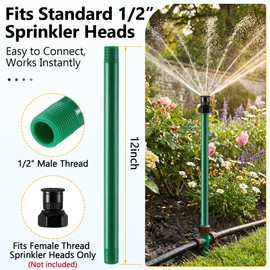 8 Pack 12 inch Sprinkler Extension Risers, 1/2" Stackable Riser Tubes