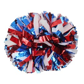 Lovecheer 2PCS Red Blue White Cheerleading Pom Poms Metallic Cheer Pom Poms for Adults Cheering Squad Sports Team Spirits Dance Training