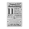 Richesele 11th Anniversary Card - Wallet Size - Silver -
